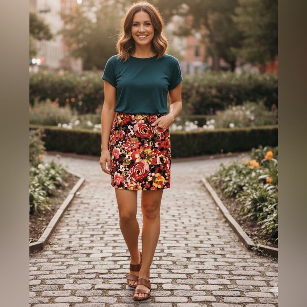 Xhilaration Multicolor Floral Mini Skirt
